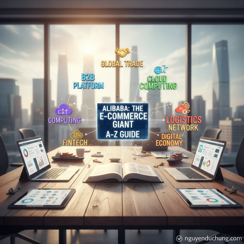 Dựa trên tiêu đề "Alibaba là gì? Tìm hiểu từ A-Z về gã khổng lồ thương mại điện tử", 6 từ khóa hoặc cụm từ khóa chính có thể là: