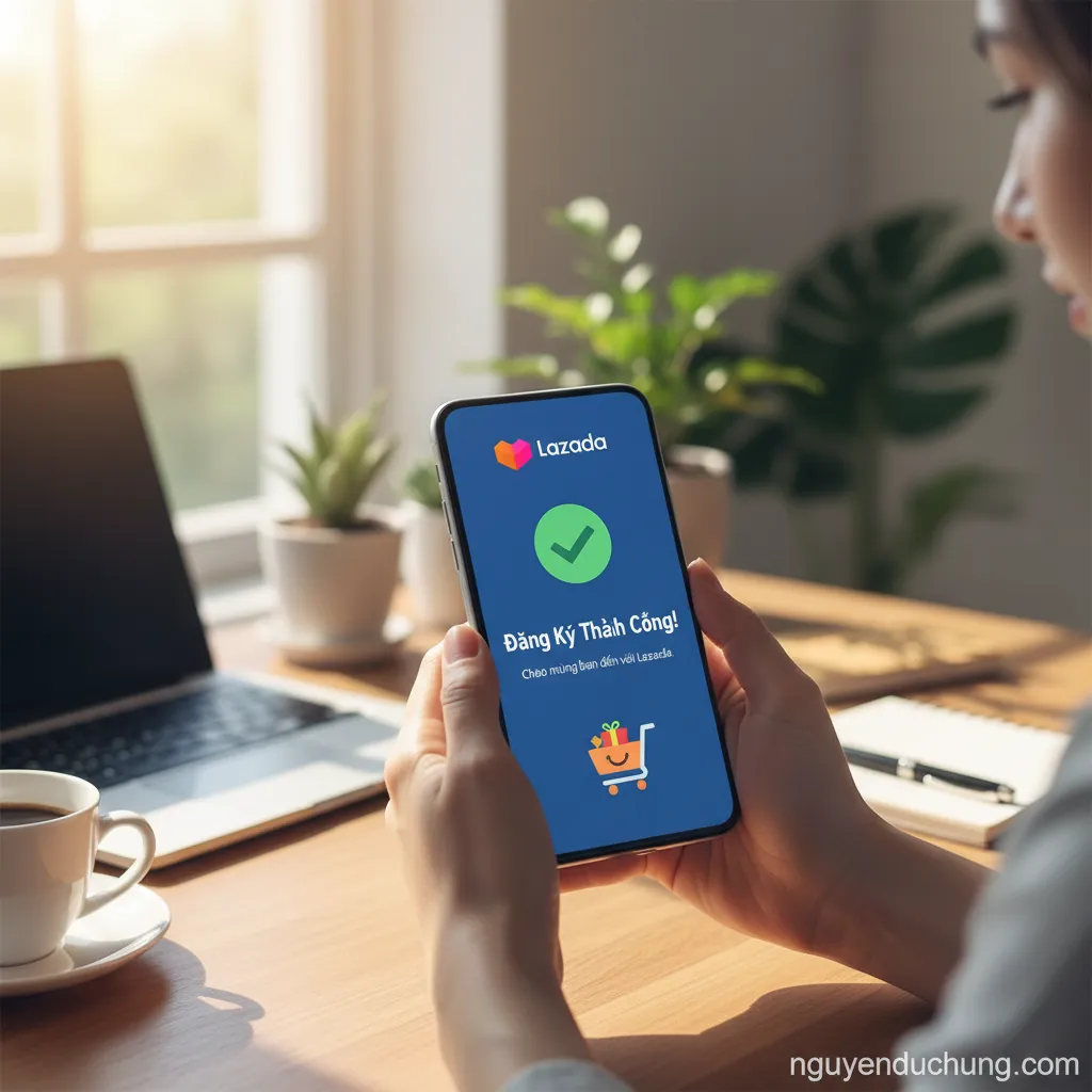 Đăng ký Lazada thành công trên điện thoại