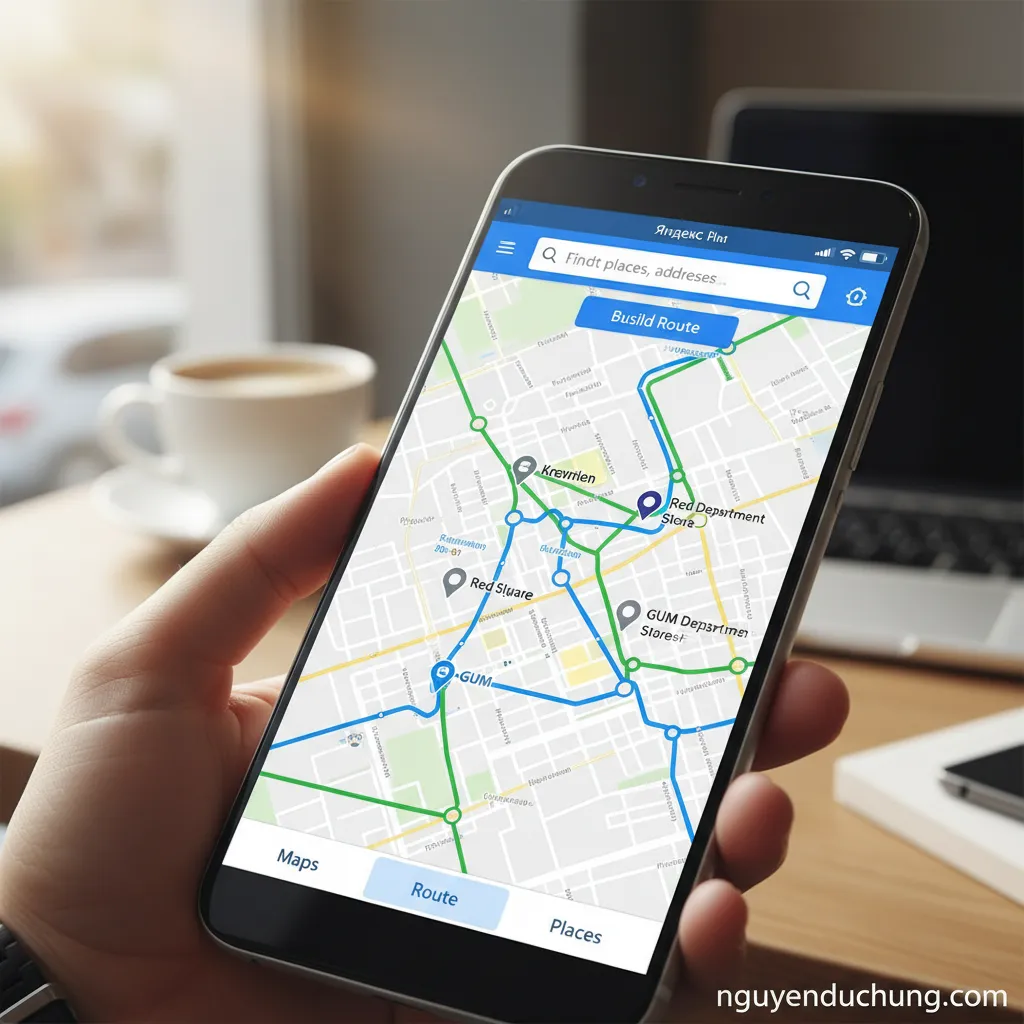 Giao diện người dùng ứng dụng Yandex Maps