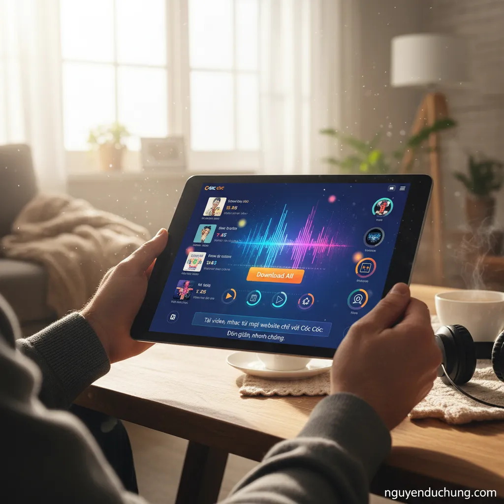 Giao diện Cốc Cốc tải nhạc sống động