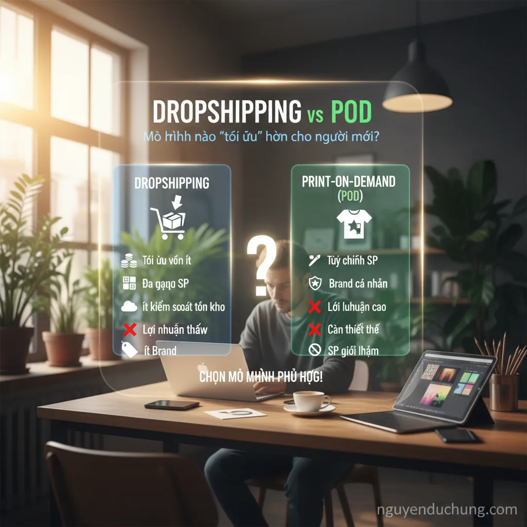 Dropshipping vs POD infographic