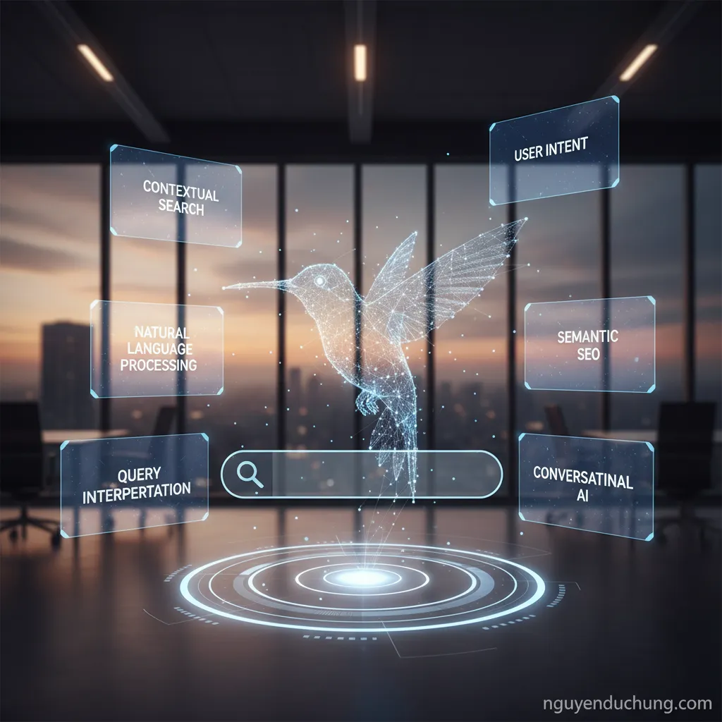 Dựa trên tiêu đề "Google Hummingbird: Hiểu Ý Định Tìm Kiếm Người Dùng", 6 từ khóa hoặc cụm từ khóa chính có thể là: