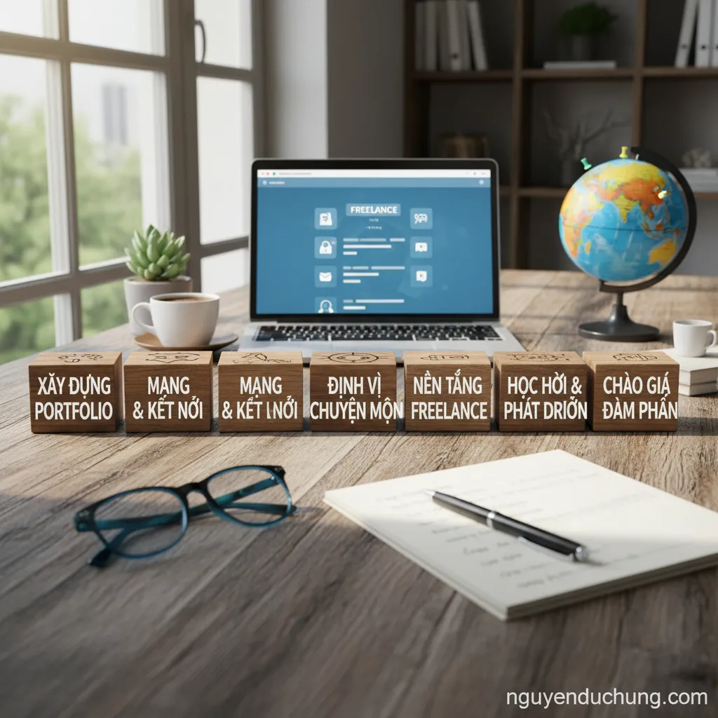 Dưới đây là 6 từ khóa hoặc cụm từ khóa chính từ tiêu đề "Làm thế nào để tìm việc Freelance cho người mới bắt đầu?":