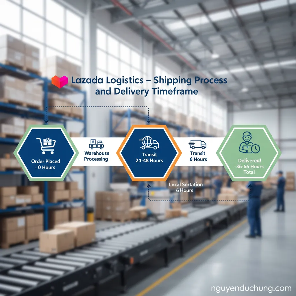 Quy trình vận chuyển Lazada infographic
