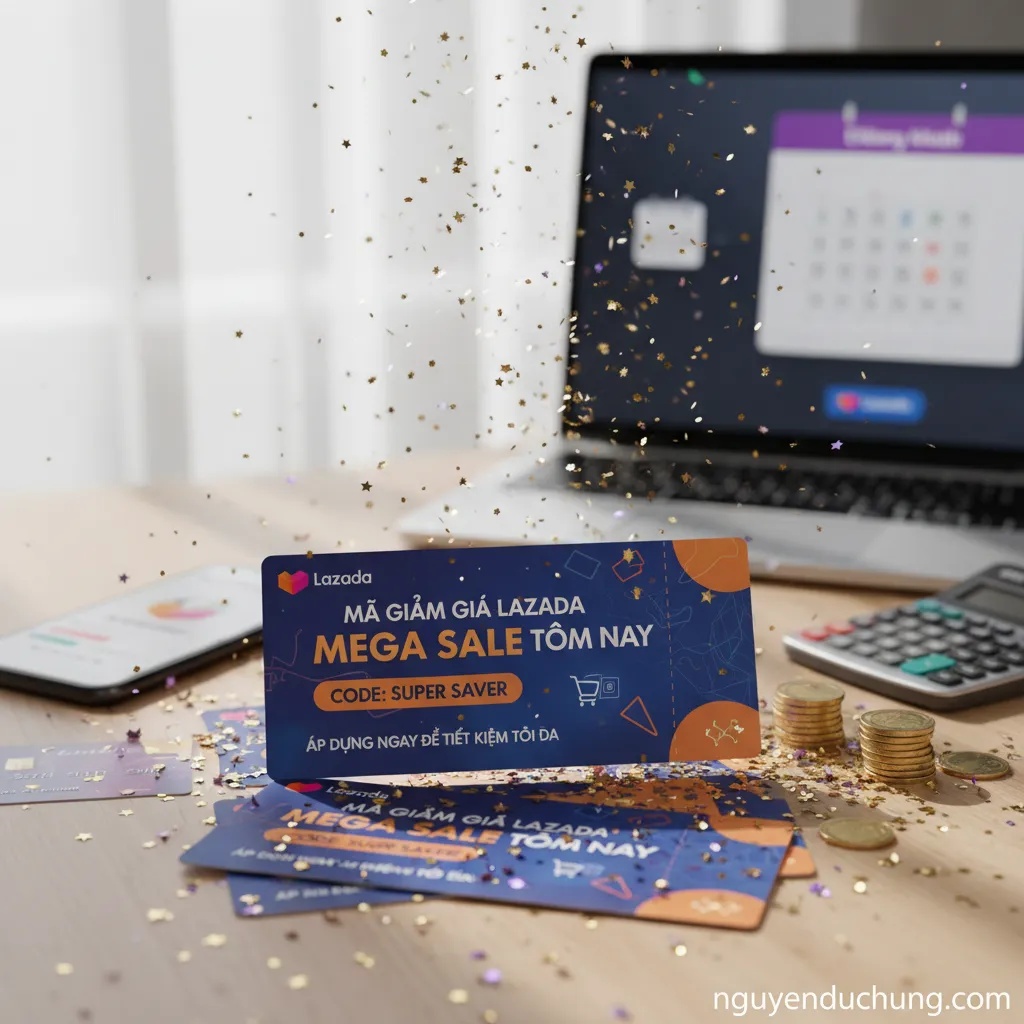 Voucher Lazada lấp lánh kim tuyến