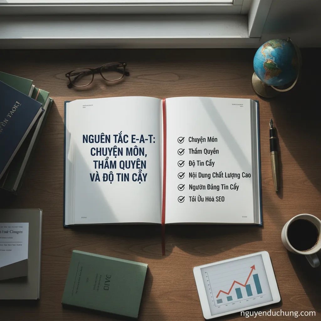 Dựa trên tiêu đề "Nguyên Tắc E-A-T: Chuyên Môn, Thẩm Quyền Và Độ Tin Cậy", đây là 6 từ khóa hoặc cụm từ khóa chính: