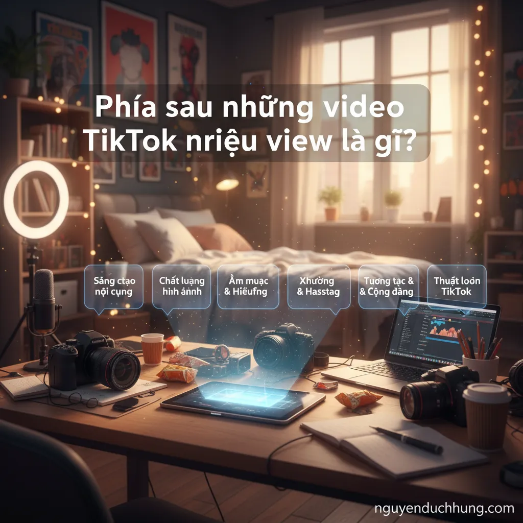 Dựa trên tiêu đề "Phía sau những video TikTok triệu view là gì?", đây là 6 từ khóa hoặc cụm từ khóa chính: