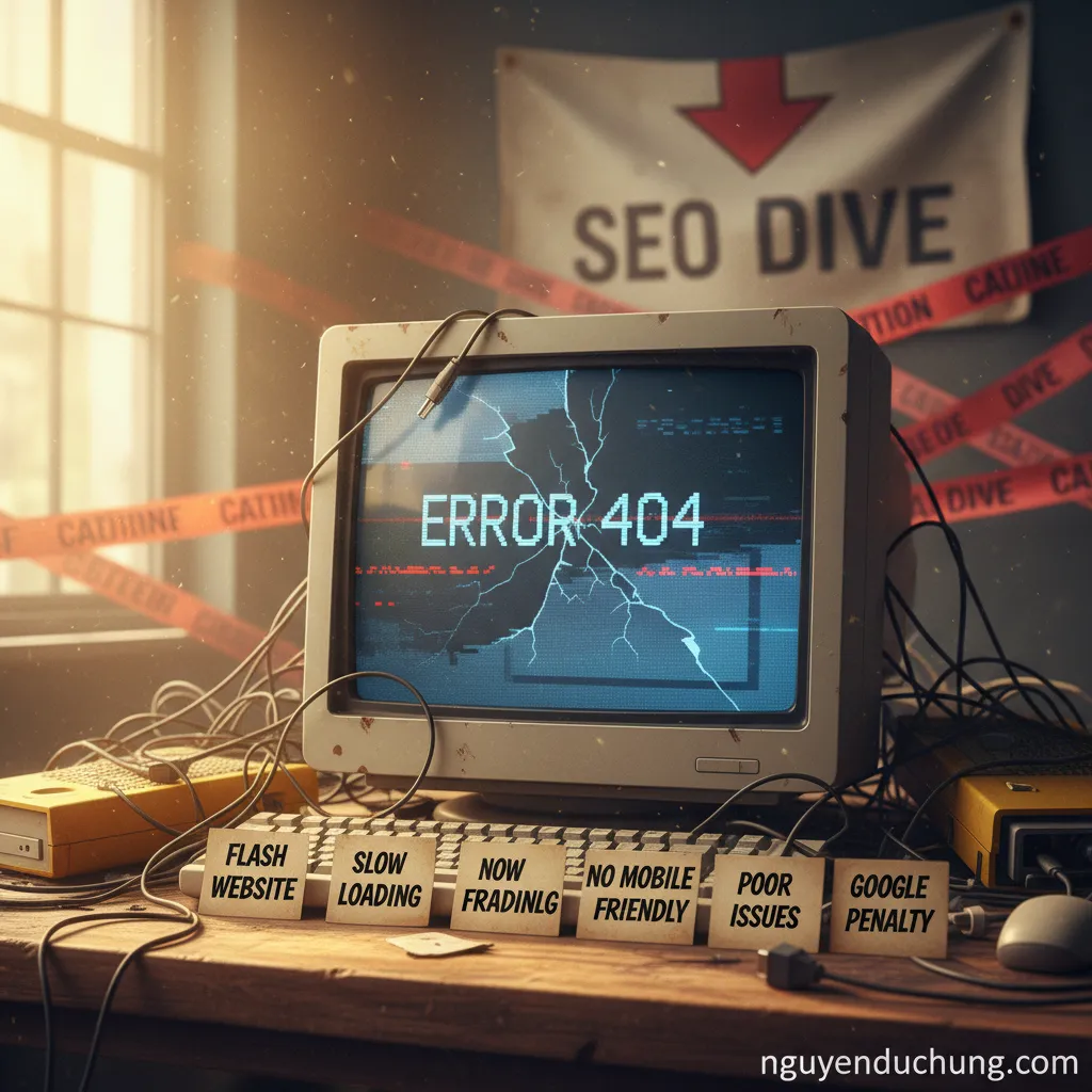 Dựa trên tiêu đề "Sử dụng Flash – Công nghệ cũ kéo SEO tụt dốc", đây là 6 từ khóa hoặc cụm từ khóa chính có thể được sử dụng: