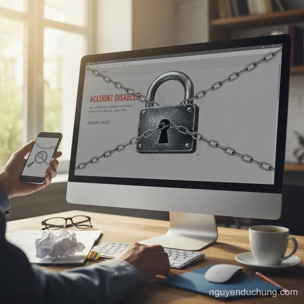 Tài khoản adsense bị khóa hình ổ khóa