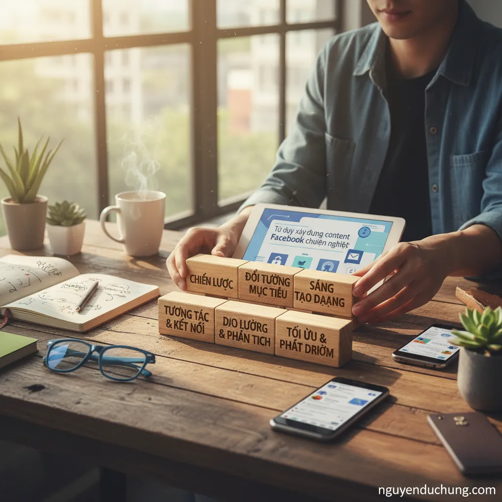 Dựa trên tiêu đề "Tư duy xây dựng content Facebook chuyên nghiệp", 6 từ khóa hoặc cụm từ khóa chính có thể là: