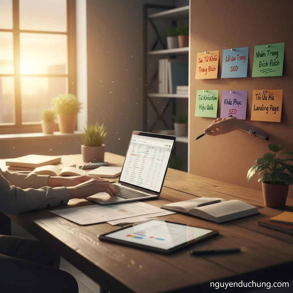 Dựa trên tiêu đề "Từ khóa trỏ sai trang đích: Vì sao xảy ra & cách khắc phục hiệu quả", 6 từ khóa hoặc cụm từ khóa chính có thể là: