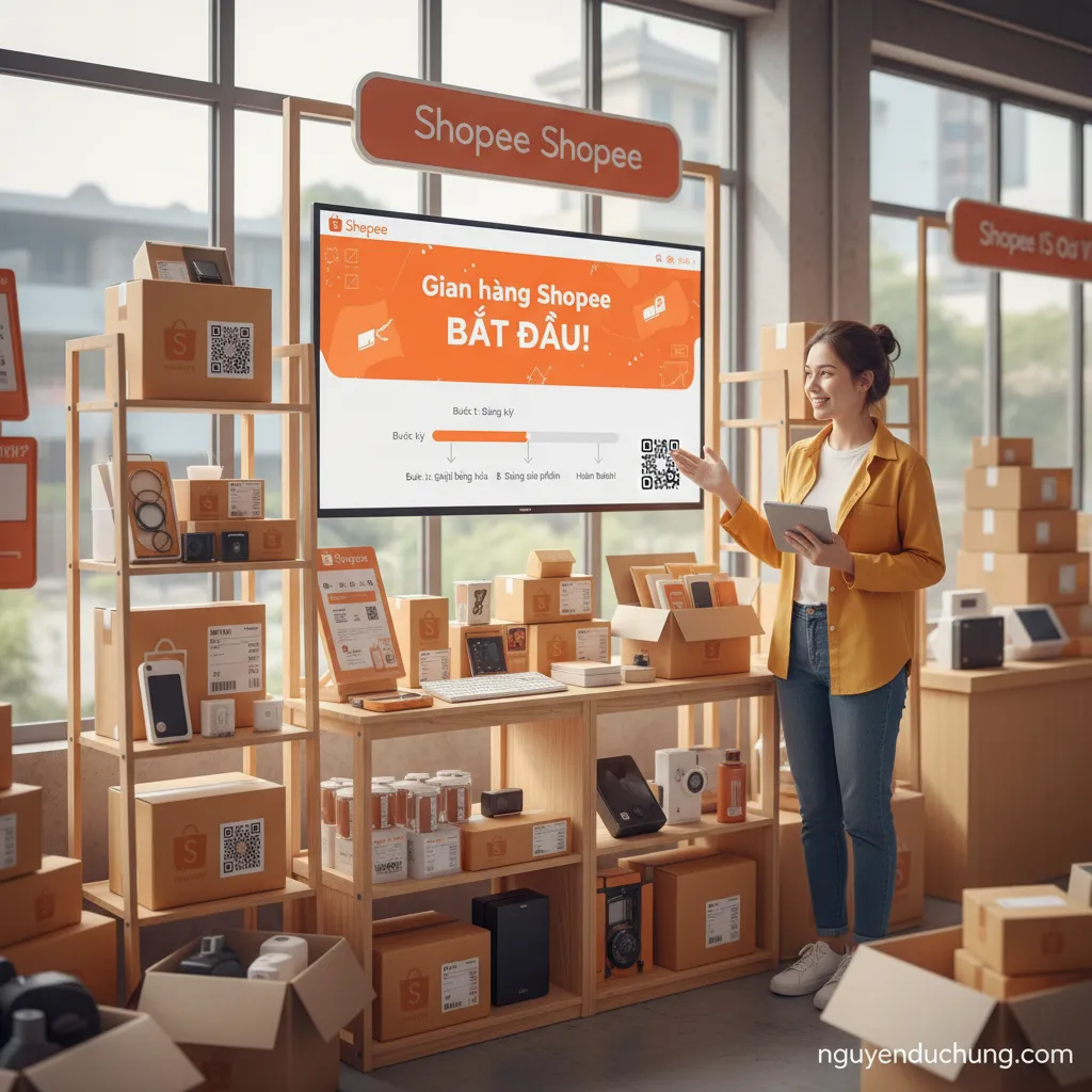 Gian hàng Shopee bắt đầu