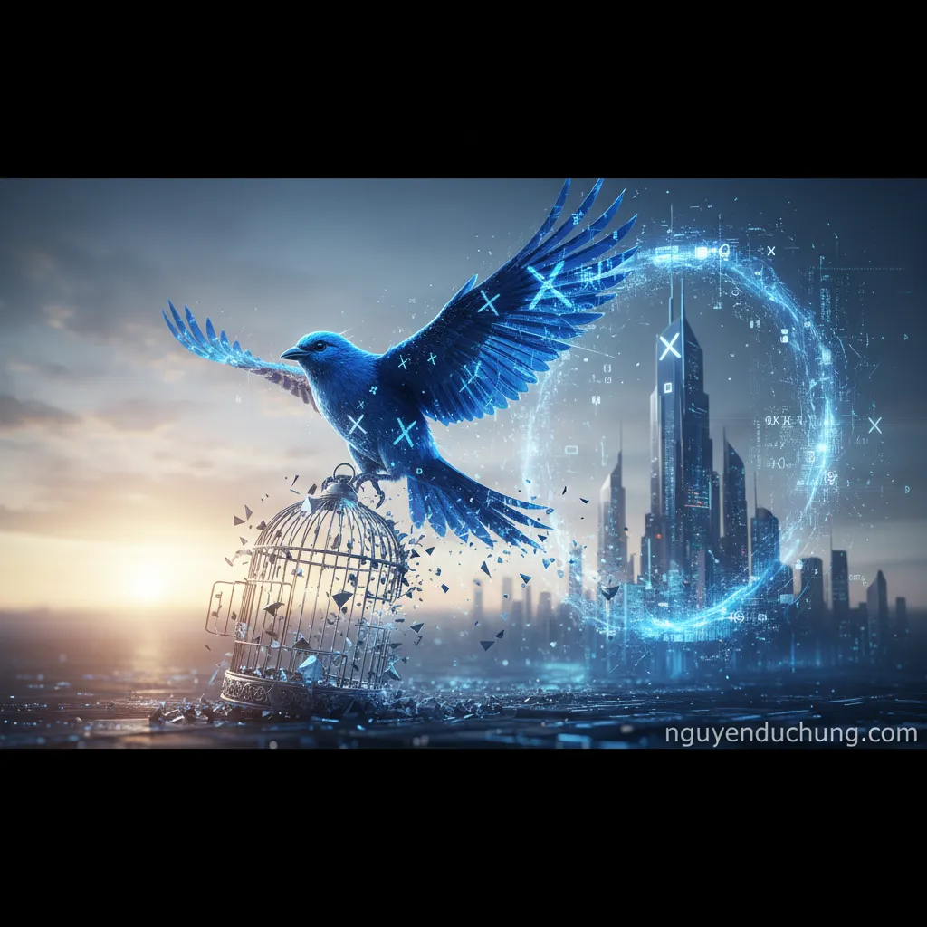 Chim xanh bay khỏi lồng