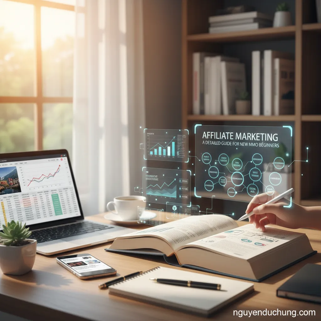 Kiếm tiền online affiliate marketing visual guide