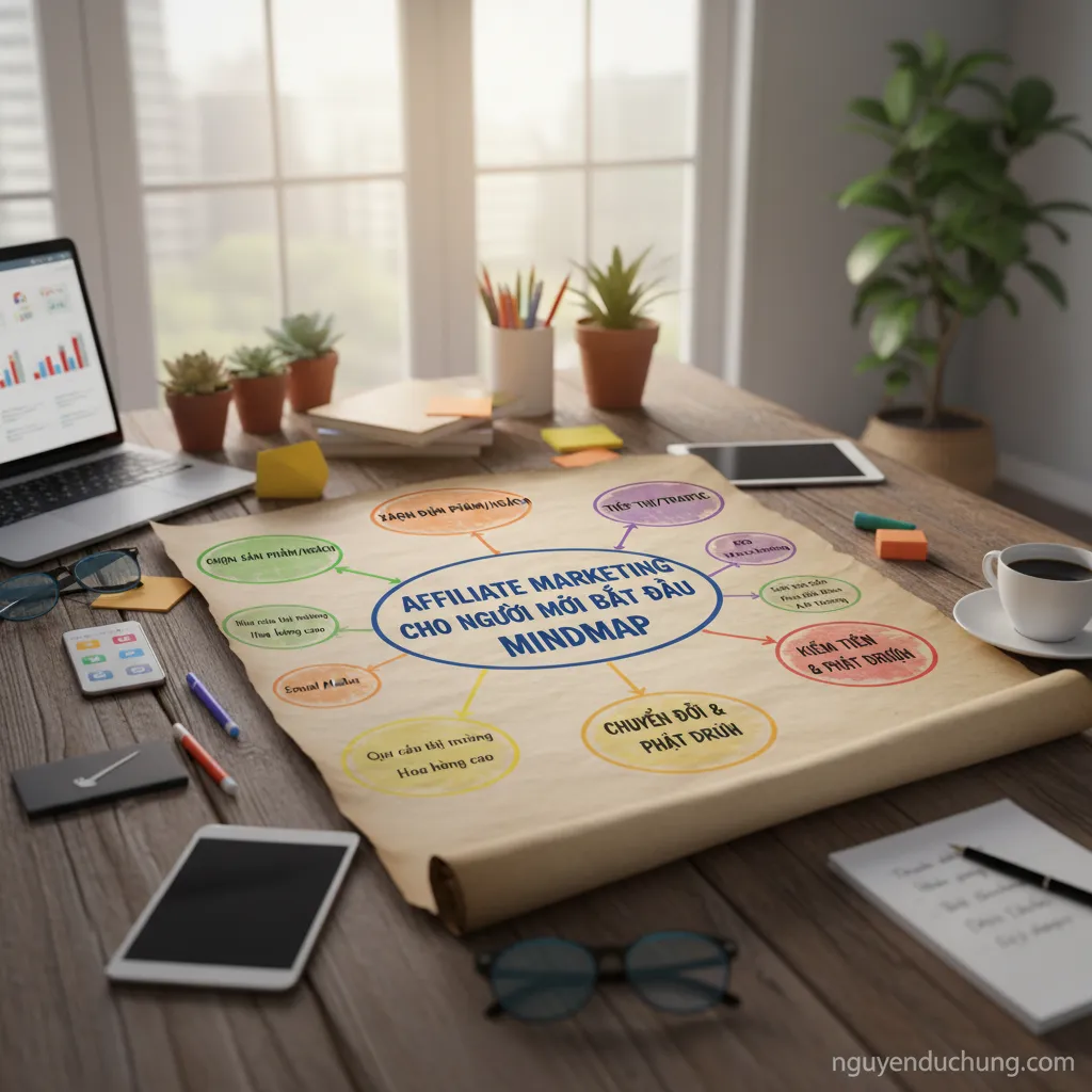 Affiliate marketing cho người mới bắt đầu mindmap