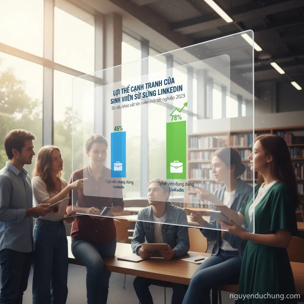6. Biểu đồ thể hiện lợi thế của sinh viên sử dụng LinkedIn (ví dụ: tỷ lệ có việc làm cao hơn)